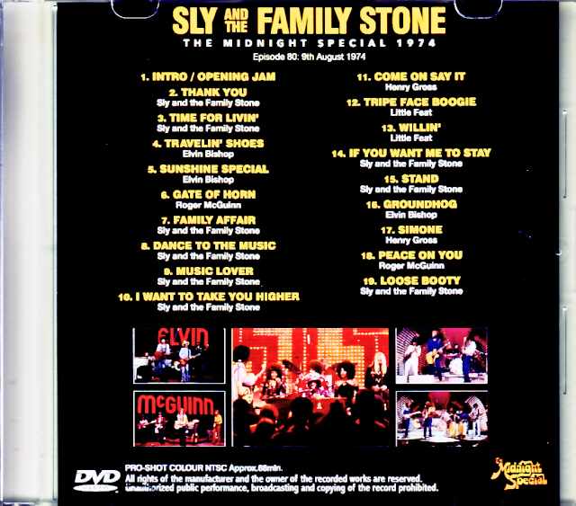 Sly and the Family Stone Elvin Bishop, Roger McGuinn, Little Feat Sly and the Family Stone/Midnight Special 1974 Jewel Version