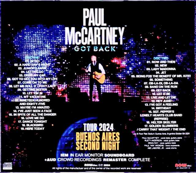 Paul McCartney Paul McCartney/Argentina 10.6.2024 Complete IEM Matrix Edition