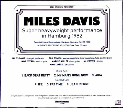 Miles Davis Bill Evans, Mike Stern, Marcus Miller Miles Davis Marcus Miller/Germany 1982 Remastered