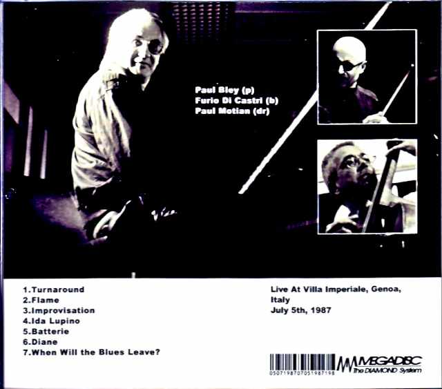 Paul Bley Trio Paul Bley/Italy 1987
