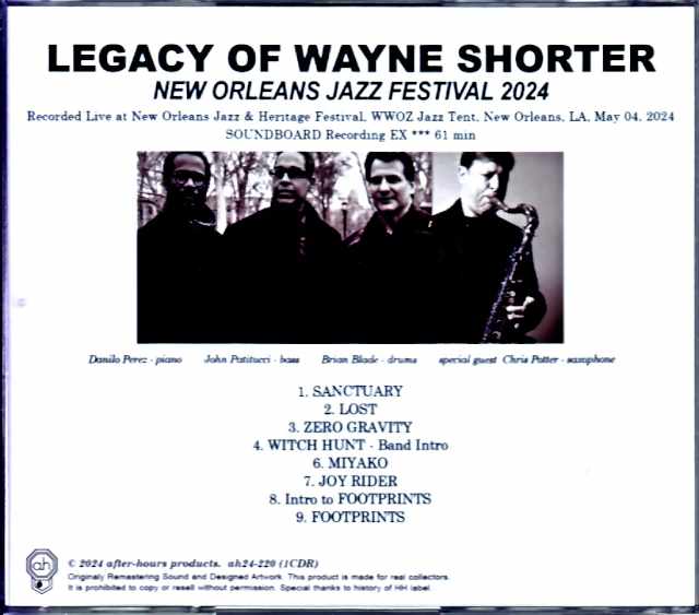 Legacy of Wayne Shorter Chris Potter, Danilo Perez, John Patitucci, Brian Blade Chris Potter/LA, USA 2024 Complete