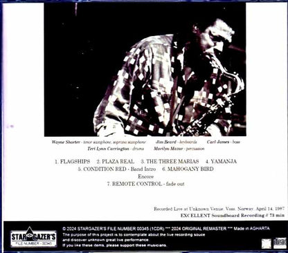 Wayne Shorter Quartet Wayne Shorter/Norway 1987