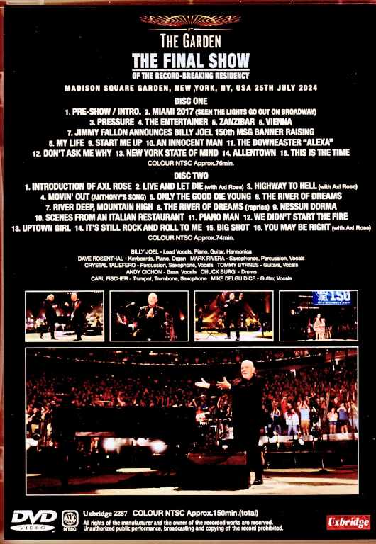 Billy Joel Billy Joel/NY,USA 7.25.2024 Complete