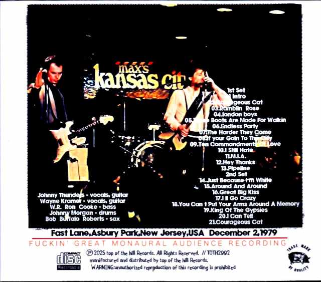 Gang War Johnny Thunders, Wayne Kramer Gang War/NJ,USA 12.01.1979 Remastered