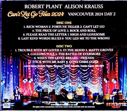 Robert Plant Alison Krauss Robert Plant Alison Krauss/Canada 8.14.2024 Complete IEM Matrix Edition