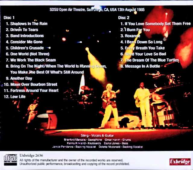 Sting/CA,USA 08.13.1985 Marco Moir Master Edition