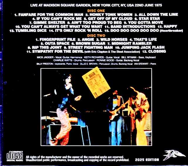 Rolling Stones/NY,USA 06.22.1975 Complete Joe Maloney Master Edition Upgrade