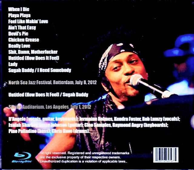 D'Angelo/Netherlands 2012 Multi-Cam Edition & more Blu-Ray Version