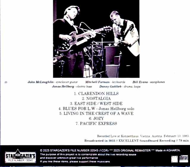 John McLaughlin/Austria 1985 Complete Soundboard Edition