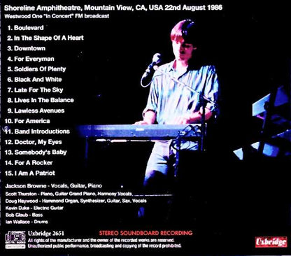 Jackson Browne Jackson Browne/CA,USA 08.22.1986 Soundboard Edition