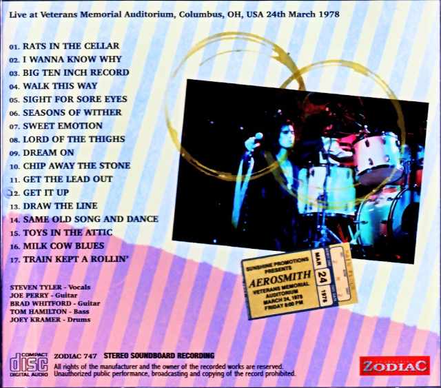 Aerosmith/OH,USA 1978 Complete Soundboard Edition