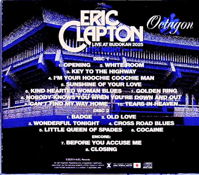 Eric Clapton Eric Clapton / Live at Budokan Complete Edition 2025 Tokyo, Japan 4.24.2025 Complete IEM Matrix Edition & more