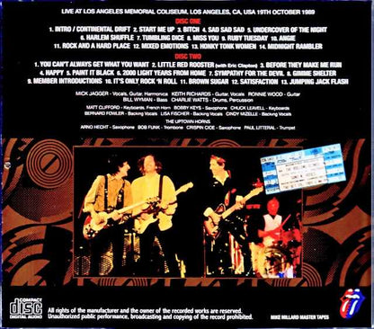 Rolling Stones/CA,USA 10.19.1989 Mike Millard Master Tapes
