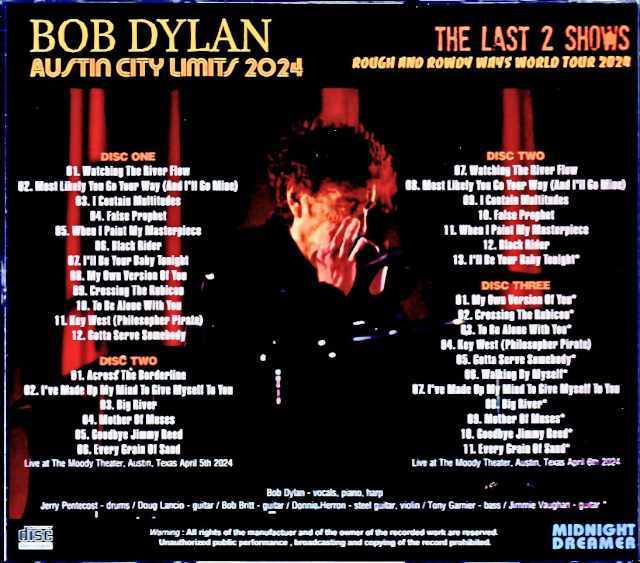 Bob Dylan/TX,USA 2024 2Days Complete