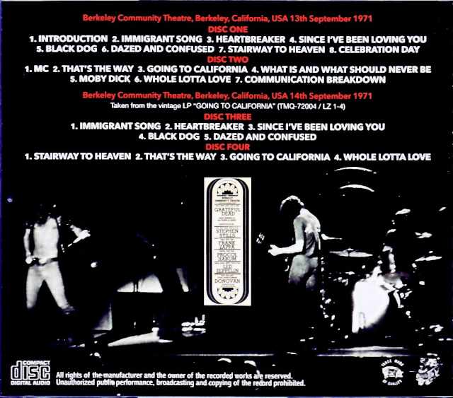 Led Zeppelin/CA,USA 1971 2Days Vintage LP Edition