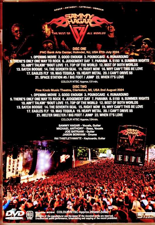 Sammy Hagar Joe Satriani Sammy Hagar Joe Satriani/NJ,USA 2024 Complete & more