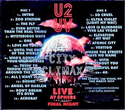 U2 U2/NV,USA 3.2.2024 Complete soundboard Edition
