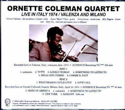 Ornette Coleman Quartet James Blood Ulmer Ornette Coleman James Blood Ulmer/Italy 1974 2Days