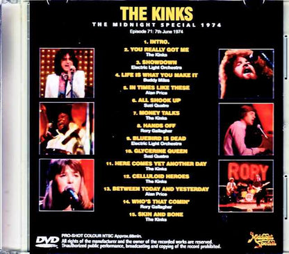 Kinks Suzi Quatro, Electric Light Orchestra, Rory Gallagher Kinks/Midnight Special 1974 Jewel Version