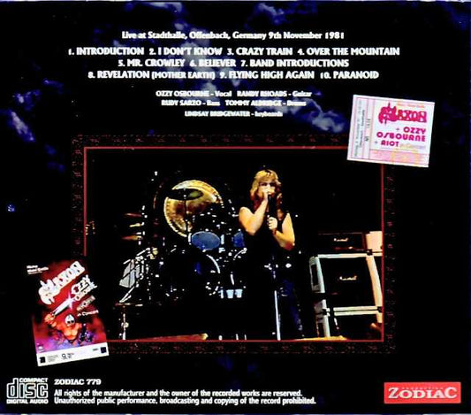 Ozzy Osbourne Randy Rhodes/Germany 11.09.1981 Upgrade