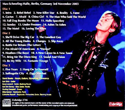 David Bowie/Germany 11.03.2003 Complete