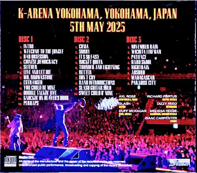 Guns N' Roses Guns N' Roses/Kanagawa,Japan 2025 Complete