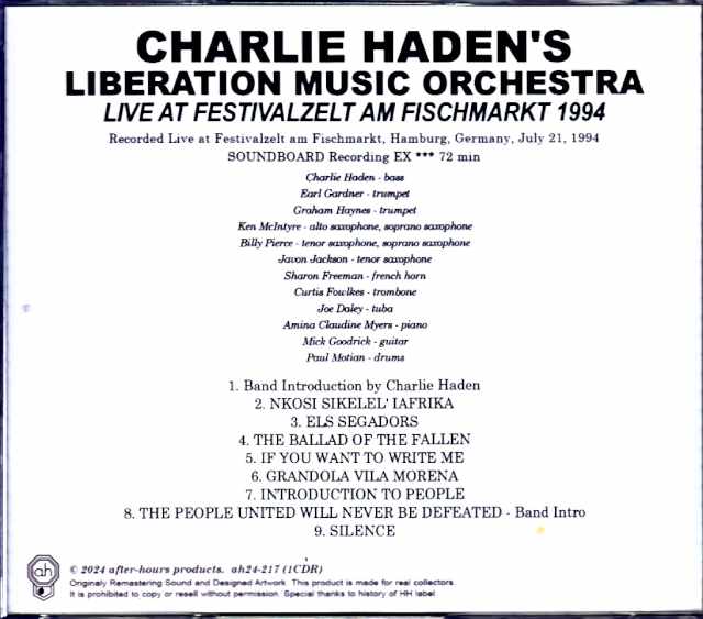 Charlie Haden's Liberation Music Orchestra Charlie Haden/Germany 1994