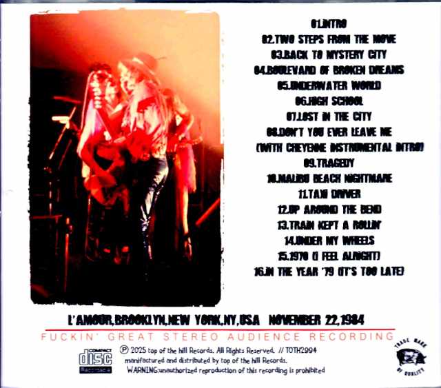 Hanoi Rocks/NY,USA 11.22.1984