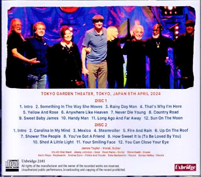 James Taylor James Taylor/Tokyo,Japan 2024 Complete