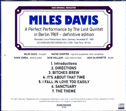 Miles Davis, Wayne Shorter, Chick Corea Miles Davis, Wayne Shorter, Chick Corea/Germany 1969 Remastered