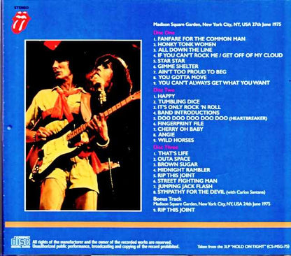 Rolling Stones/NY,USA 06.27.1975 3LP Edition & more