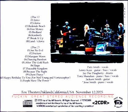 Patti Smith and Her Band Patti Smith/CA,USA 11.12.2025 Complete
