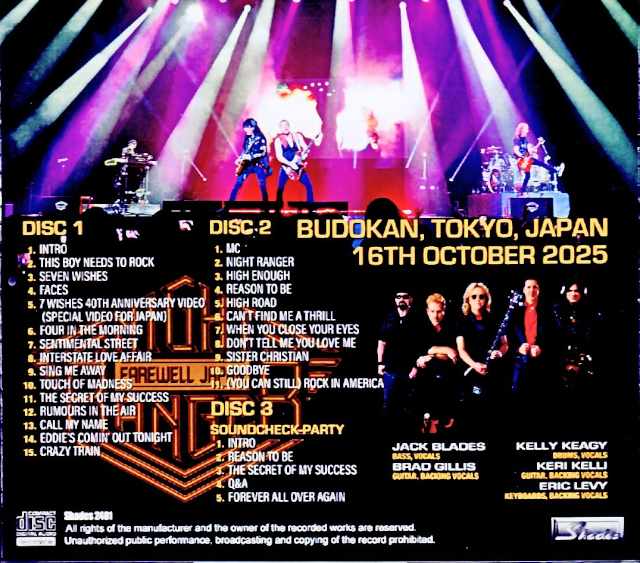 Night Ranger / Tokyo, Japan 2025 Complete & more