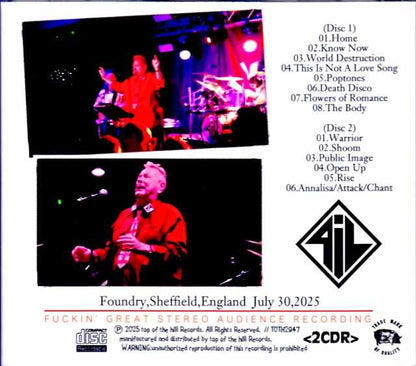 Public Image Limited Public Image Limited/England,UK 07.30.2025 Complete