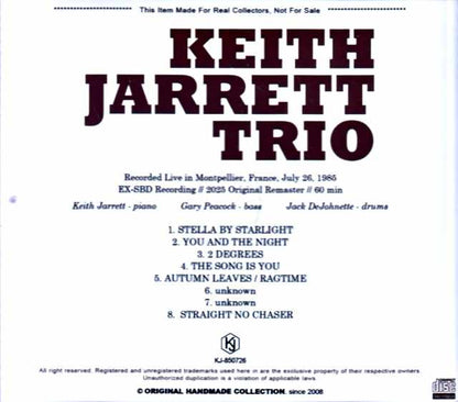 Keith Jarrett Trio Keith Jarrett/France 1985 Soundboard Edition