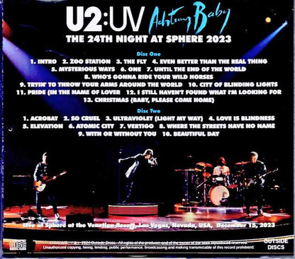 U2 U2/NV,USA 12.15.2023 Complete IEM Matrix Edition