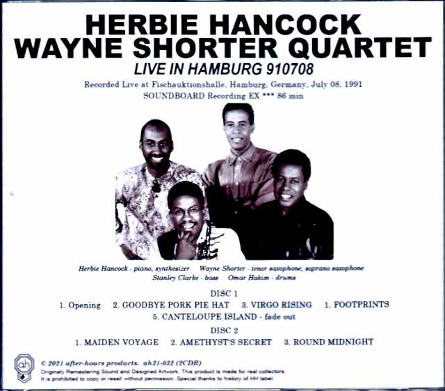 Herbie Hancock Wayne Shorter Quartet Herbie Hancock Wayne Shorter/Germany 7.8.1991