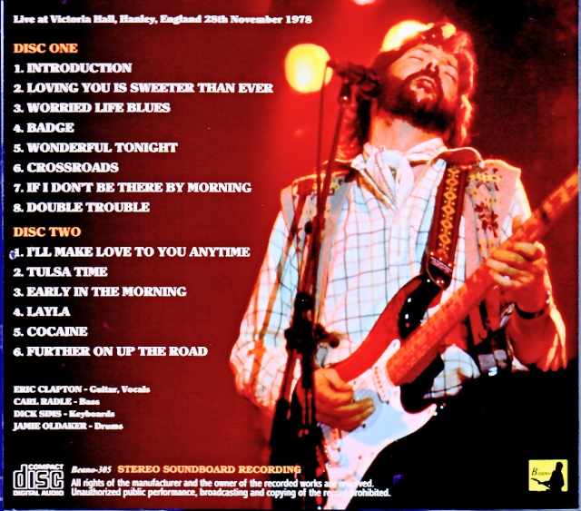 Eric Clapton/England,UK 11.28.1978 Complete Soundboard Edition