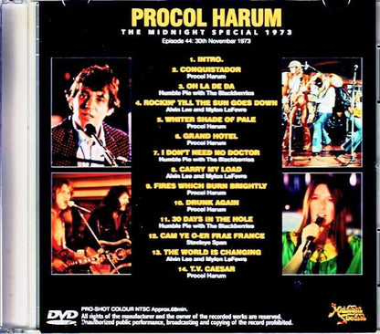 Procol Harum Alvin Lee, Humble Pie Procol Harum/Midnight Special 1974 Jewel Version