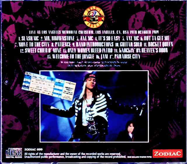 Guns N' Roses Guns N' Roses/CA,USA 10.19.1989 Complete Mike Millard Master Tapes