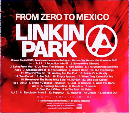 Linkin Park/Mexico 2025 Complete Soundboard Edition & more