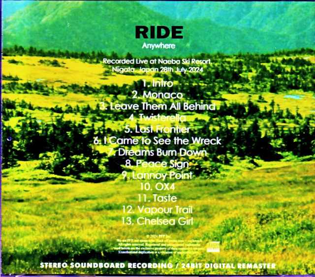 Ride/Niigata,Japan 2024 Complete Soundboard Edition