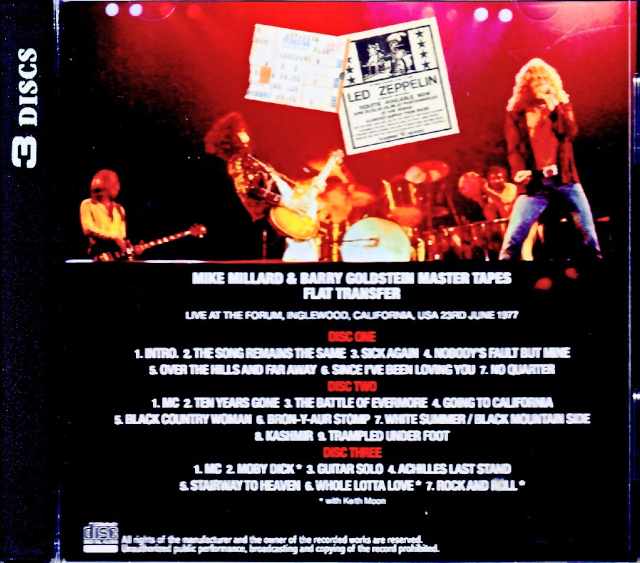 Led Zeppelin/CA,USA 6.23.1977 Complete Millard & Goldstein Flat Transfer Edition