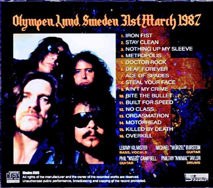 Motorhead Motorhead/Sweden 03.31.1987 Complete