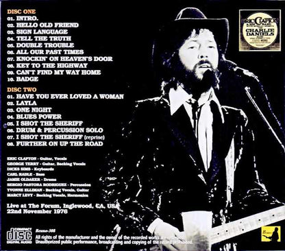 Eric Clapton/CA,USA 11.12.1976 Complete Barry Goldstein Master Edition