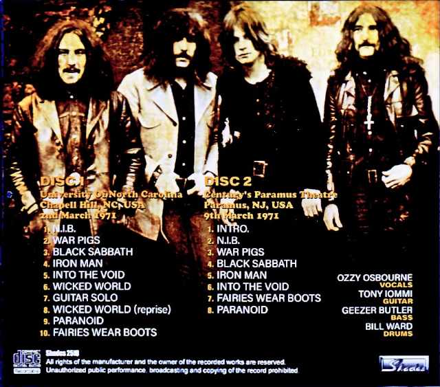 Black Sabbath/NC,USA 03.02.1971 & more