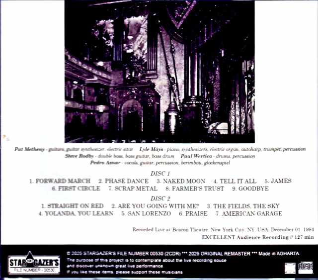 Pat Metheny Group Lyle Mays Pat Metheny Lyle Mays/NY,USA 12.01.1984