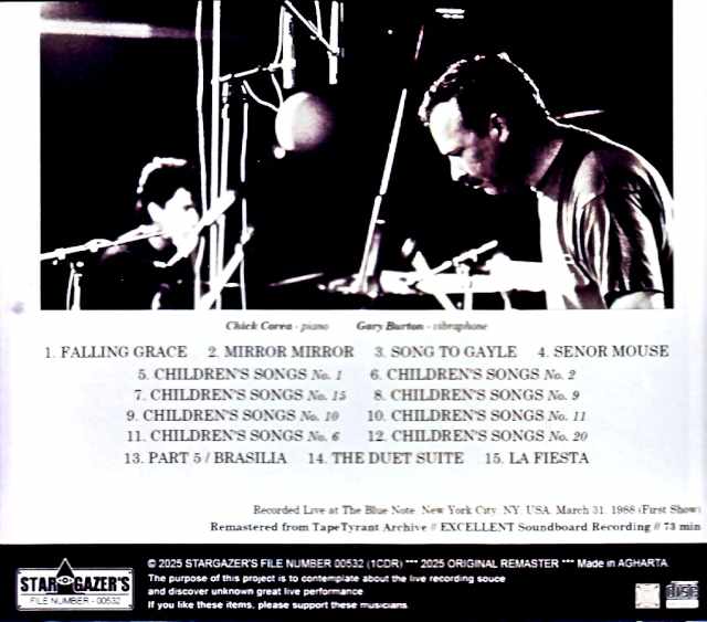 Chick Corea Gary Burton Chick Corea Gary Burton/NY,USA 03.31.1988 Soundboard Edition
