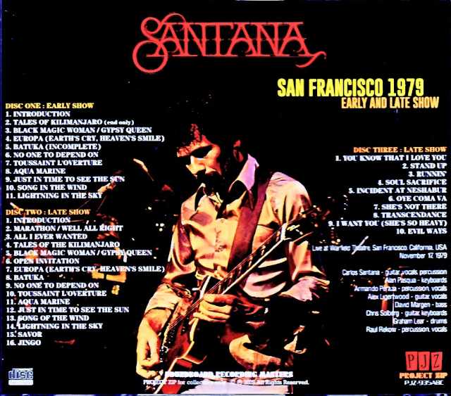 Santana Santana/CA,USA 1979 2 Shows Soundboard Edition
