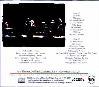 Patti Smith and Her Band Patti Smith/CA,USA 11.13.2025 Complete